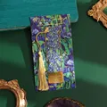 Elegant Van Gogh Irises theme gilded metal bookmark with gold tassel and display card - Irises