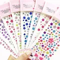 Assorted colorful flower and round crystal diamond face stickers for girls performance decoration - Plum Shape / Single Random Sheet