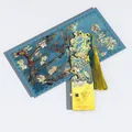 Vintage golden metal hollow bookmark with Van Gogh Almond Blossom painting and yellow tassel - Almond Blossom
