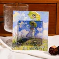 Vintage Ölgemälde Acryl Kühlschrankmagnet mit klassischem Monet-Stil Mädchen Motiv - Romantisches Mädchen
