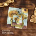 Van Gogh Sunflowers metal bookmark with decorative stamp edge and sunflower backing card - Sunflower