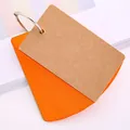 Portable orange flash cards with silver metal ring binder for vocabulary study - Orange Rounded Cards (A001) / 50 Sheets / Orange