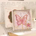 Exquisite pink butterfly metal bookmark with gold chain inside an ornate gift box set - Pink Butterfly Shadow / 1 Piece/Pack (With Gift Box) / Pink