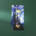 Vintage gold-plated metal bookmark featuring Van Gogh Starry Night design with tassel. - Impression Gilded - Starry Night (1 Piece)