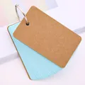 Mini colored flashcards with kraft paper cover and silver metal binder ring for study notes - Blue Rounded Cards (A001) / 50 Sheets / Blue