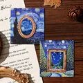 Van Gogh Starry Night oil painting metal bookmarks with ornate gold frames for books - Starlight + Starry Night