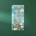 High-quality vintage gold-plated metal bookmark with blue tassel and Van Gogh art card - Impression Gilded - Almond Blossoms (1 Piece)