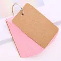 Pink and kraft paper vocabulary flashcards with a silver binding ring for students - Pink Rounded Cards (A001) / 50 Sheets / Pink