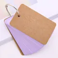 Purple study flashcards with kraft cover and silver metal ring binder - Purple