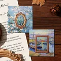 Decorative oil painting metal bookmarks with classic Van Gogh style floral and sunset art - Almond Blossom + Fishing Boats