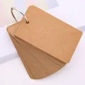 Blank brown kraft paper flashcards with silver metal binder ring for study. - Kraft Color