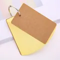 Mini yellow flashcards with brown kraft paper cover and silver metal binder ring - Yellow