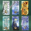 Retro gold-plated metal bookmarks featuring classic Van Gogh and Monet art paintings - Impression Gilded - Complete Set of 6