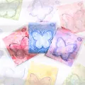 Mehrfarbiges Schmetterlings-Haftnotizen-Set 30 Blatt pro Packung für Schüler-Schreibwaren - Lila + Rosa + Blau / 3er Pack