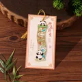 Handcrafted panda metal bookmark featuring enamel koi and bamboo with golden tassel - Good Luck Theme / 1 Piece