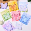 Farbenfrohe Haftnotizen in Schmetterlingsform mit künstlerischen Verlaufsdesigns - Komplettes Set Farbmischung / 6er-Pack
