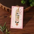 Premium hollow metal bookmark featuring cute panda and floral design on pink gift card - Cherish Youth / 1 Piece