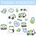 Cute cartoon panda PET waterproof stickers for DIY scrapbooking and journal decoration - Blue Panda