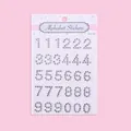 Decorative silver acrylic rhinestone number stickers for DIY craft and journal art. - Numbers / Silver
