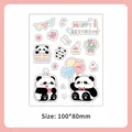 Cute panda Happy Birthday theme PET stickers for DIY scrapbooking and water bottle - Birthday Panda
