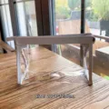 Μινιμαλιστική διαφανής κασετίνα PVC με γκρι άκρη, μέγεθος 20x8x12.5cm για γραφική ύλη - Γκρι Ομίχλη