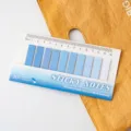 Blue gradient sticky notes set with 14cm ruler, 10 colors, 200 sheets total. - 200 Pack / Blue Fantasy