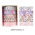 Spring floral washi tape set for DIY scrapbooking with 5 romantic flower patterns - Spring Flower Romantic Series 3 (SDRT240221-3) / 5 Rolls
