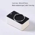 Pack of 100 Black Blank Loose-leaf Flashcards with Metal Binder Ring, 40x72mm size - Black Cardstock Cover Style (F204) / 100 Pieces (40x72mm)