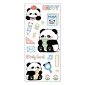 Cute panda PET sticker sheet for DIY journaling and decoration with cartoon themes - Panda Learning