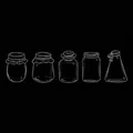 20pcs minimalist glass jar outline stickers for DIY crafts and journaling - Sealed Oxygen A