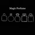 Perfume bottle sticker set with 5 patterns and 20 pieces in minimalist white line art - Magic Perfume