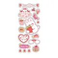 Cute cartoon rabbit PET stickers with strawberry and rainbow for DIY decorative journaling - Strawberry Rabbit