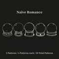 Set of 5 crystal ball sticker designs, 20 pieces total for scrapbooking and DIY crafts. - Innocent Romance