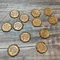 Bronze vintage 3D wax seal stickers for decorative envelope and gift box sealing - 1 Bronze Wax Seal / Bronze
