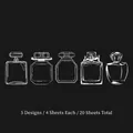 Ins-style glass bottle stickers pack with 5 designs and 20 sheets - As You Wish