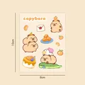 Süßer Cartoon-Capybara-PET-Aufkleberbogen für DIY-Scrapbook-Deko, 10x8cm Größe - Dessert Wasserschwein / 10x8cm