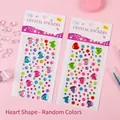 Vibrant heart shaped crystal stickers for kids face and body decoration, random color selection - Colorful Heart / Multi-color Random
