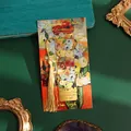 Van Gogh oil painting style gold-plated metal bookmark with golden tassel detail - Vase Flower Elegance