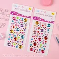 Set of multicolor round crystal rhinestone stickers for children's face decoration - Colorful Round / Multi-color Random