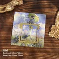 Vintage artistic metal bookmark featuring Monet style girl with umbrella painting - Woman with a Parasol