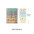 Set of 5 rolls of cute cartoon washi tape, 1cm x 2m, for DIY scrapbooking journal decor - Colorful Series (Apples and Birds)