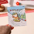 Cute skiing puppy metal bookmark with mountain theme decorative backing card gift - Skiing Puppy / 1 Piece