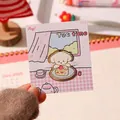 Cute cartoon white puppy metal bookmark with tea time themed decorative backing card - Tea Break Enjoyment (Tea Time Puppy) / 1 Piece