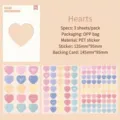 Aquarel verloop hartstickers van PET-materiaal voor DIY-dagboeken en creatieve projecten - Hart / 3 Stuks/Verpakking
