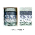 Floral washi tape set with 5 rolls for DIY scrapbooking and scrapbooks decorations - Spring Flower Romantic Series 7 (SDRT240221-7) / 5 Rolls