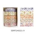 Floral washi tape set with 5 unique spring patterns for DIY handbook - Spring Flower Romantic Series 9 (SDRT240221-9) / 5 Rolls