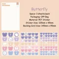 Aquarel verloop vlinder PET stickers voor DIY scrapbooking en decoratieve dagboeken - Vlinder / 3 Stuks/Verpakking