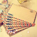 Vintage kraft paper airmail envelopes with classic red and blue striped borders set - Aviation Envelope-Kraft Style (8 Pieces/Pack)