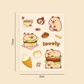 Süße Capybara PET-Aufkleber für Scrapbooking DIY Journal Dekoration 8x10cm Bogen - Kaffee-Capybara / 10x8cm