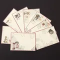 Vintage fanned envelope set with retro icons and classic airmail border design - Beige Golden Years Envelope Style (8 Pieces/Pack)
